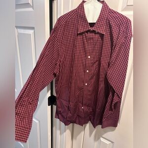 Roundtree & Yorke Gold Label Red and Blue Plaid Shirt